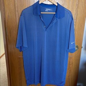 Nike Dri-FIT Royal Pinstripe Performance Polo